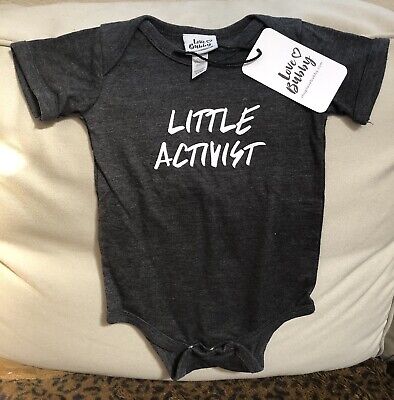 Love Bubby Charcoal Gray Baby Bodysuit 3-6 Month -  NWT - LITTLE ACTIVIST