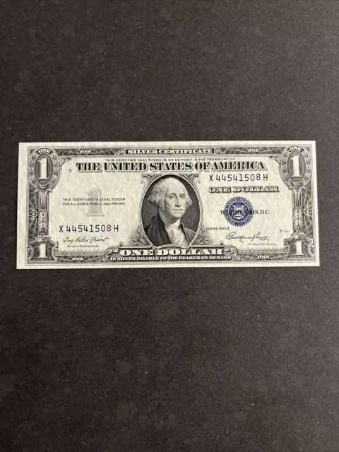 1935E $1 Silver Certificate Uncirculated Unc Fr 1614 Block Xh