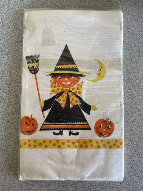 Vintage Halloween Witch Tablecloth- Reed's Rembrandt - 54 X 96