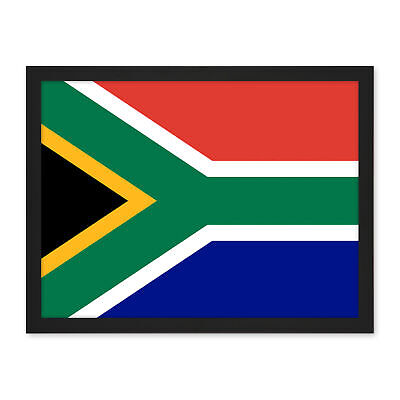 Póster de Sudáfrica Bandera Nacional País Enmarcado Pared Arte Imagen Estampado 18X24