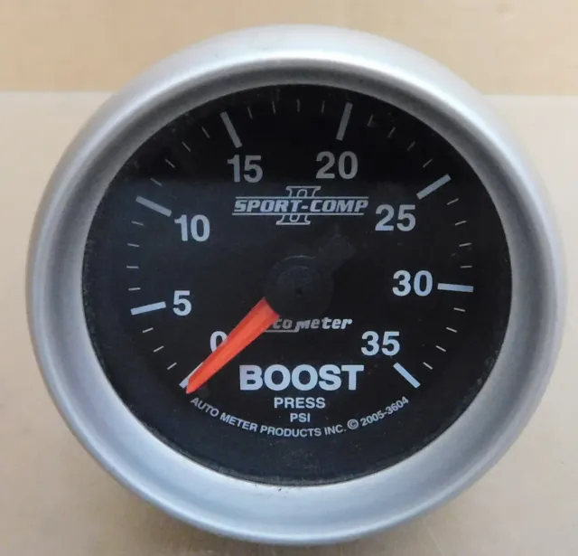 Auto Meter 5703 Sport-Comp II Boost Gauge, 0-35PSI, 2 1/16" Dia, Mechical