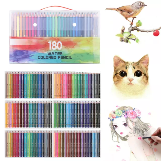 180Pcs Professional Artist Pencils Set Drawing Sketching Colouring Art Kit Adult