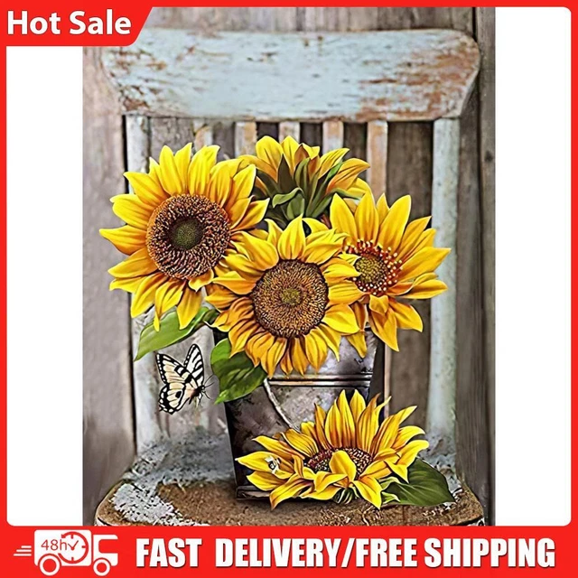 Diamond Painting Sunflower Full Round Drill Picture of Rhinestone DIY Drawing