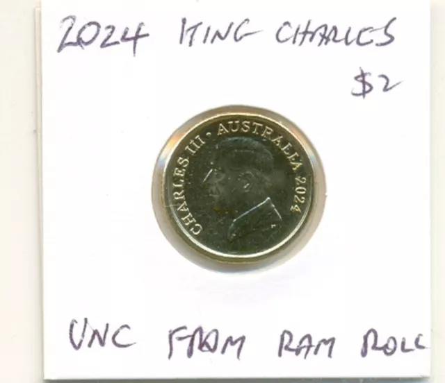 2024 UNCIRCULATED 2 Coin " King Charles III Effigy " From a RAM Roll