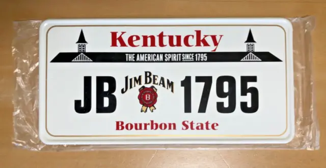 Vintage JIM BEAM Novelty Promotional Number License Plate 1999 MANCAVE BARWARE