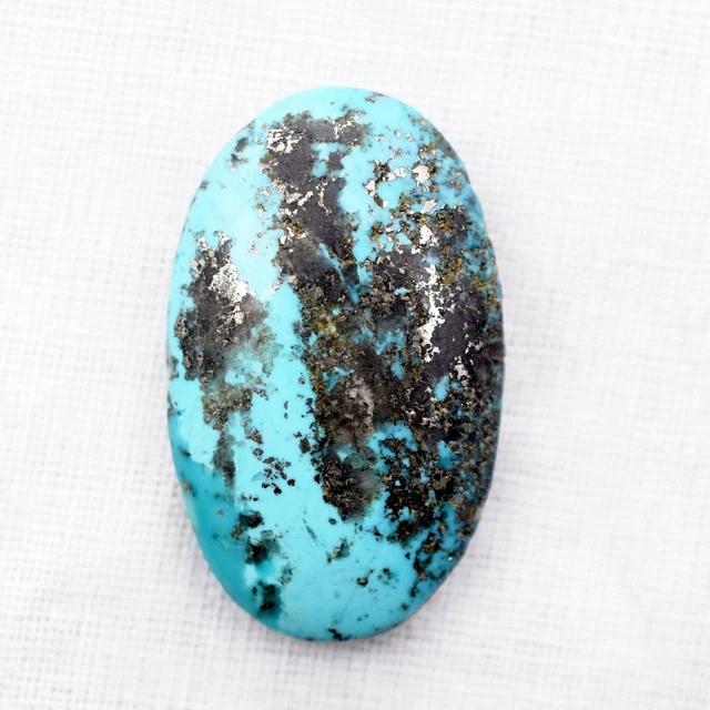 37.00 Ct Natural Arizona Morenci Blue Turquoise Cabochon Certified Gemstone