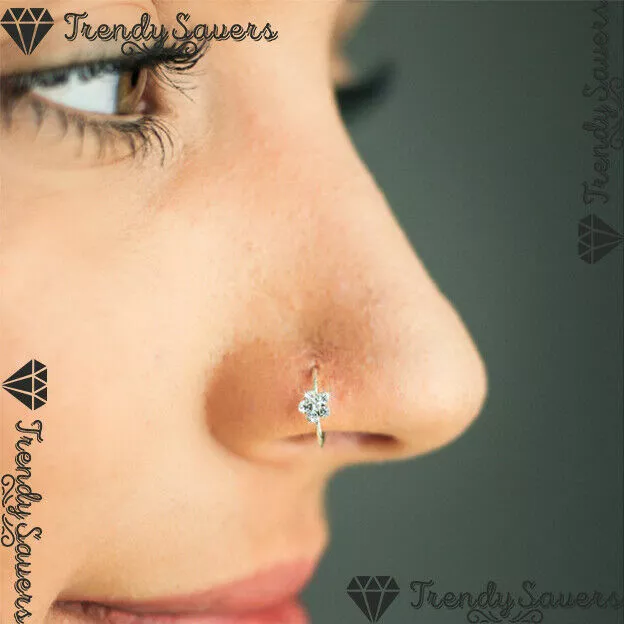 Thin clear nose stud 2025