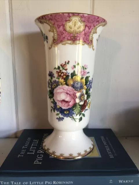 Royal Albert Lady Carlyle vase, first quality-pink English China-15cm Tall