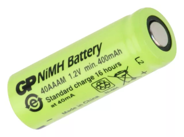 GP - 40AAAM - 2/3 AAA - 1,2 Volt 400mAh Ni-MH mit Lötfahne (U-Form)