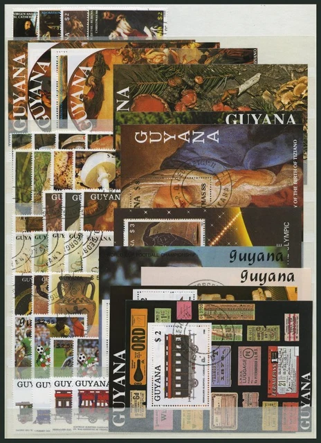 GUYANA o, 1983-89, Partie verschiedener kompl. Ausgaben und Bl.s, Mi. 367.-