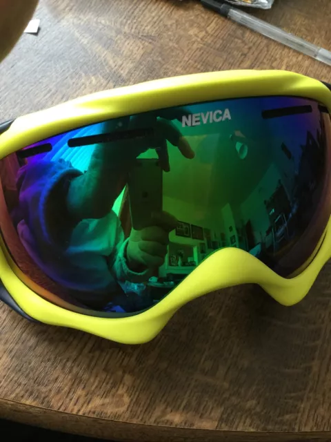 NEVICA BANFF GOGGLES Adults Yellow Ski Snow Winter Sports Tinted