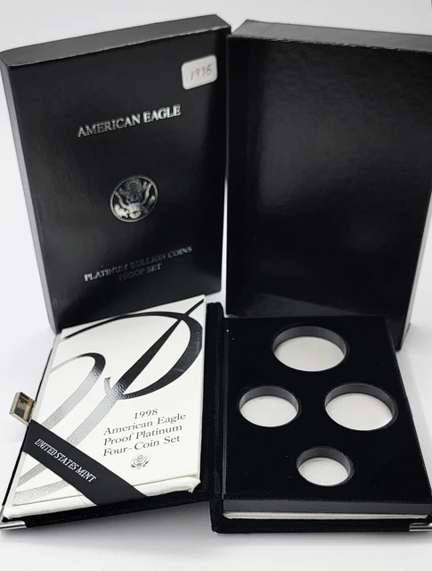 1998 AMERICAN EAGLE PLATINUM 4 COIN PROOF SET US Mint Box W COA - NO COIN