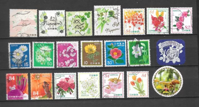 Lot Briefmarken Japan Motive Blumen Pflanzen Sammlung gestempelt