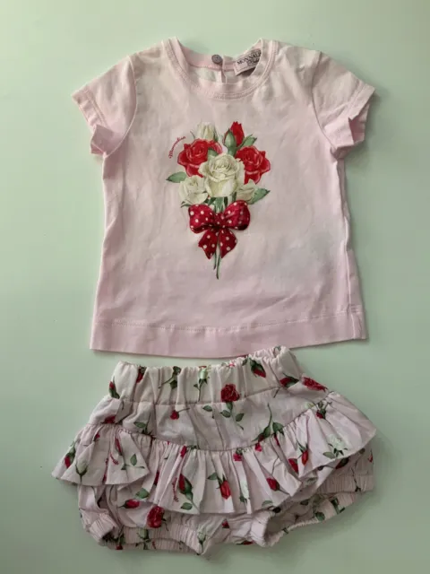 Set outfit per ragazze Monnalisa Bebe pantaloncini e top età 6 m mesi. In perfette condizioni