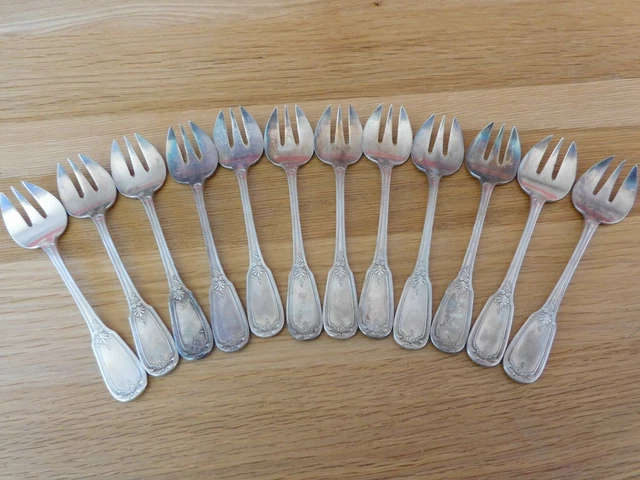 Lot De 12 Fourchettes à Gâteau Métal Argenté – Couverts Dessert Occasion