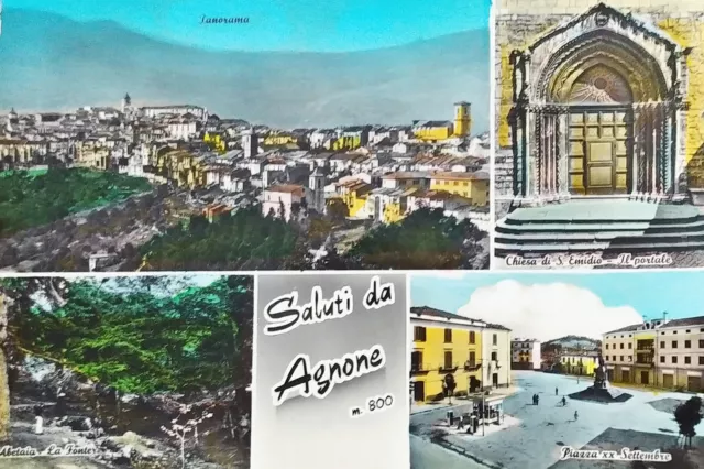 Cartolina - Saluti da Agnone - Vedute diverse - 1964