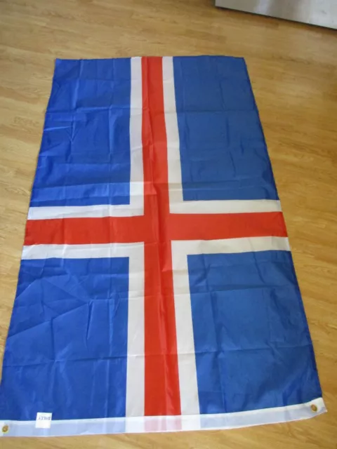 Iceland Flag 3x5ft Nylon Dura Flag Norwegian Hanging Rivets