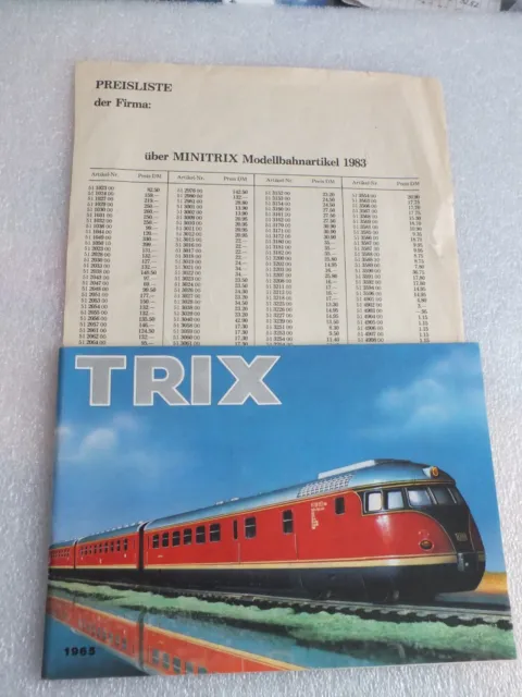 Katalog 1965-TRIX-Prospekt-Express+Minitrix-DIN A5-80 Seiten+ Preisliste 1983