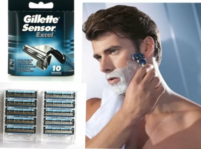 Gillette  Sensor Excel 10 Pièces  - Lames De Rasoir  Pour Homme