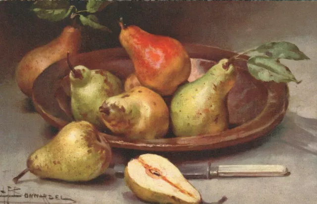 VINTAGE SWISS Alexandre-François Bonnardel Still Life Fruits POSTCARD - UNUSED