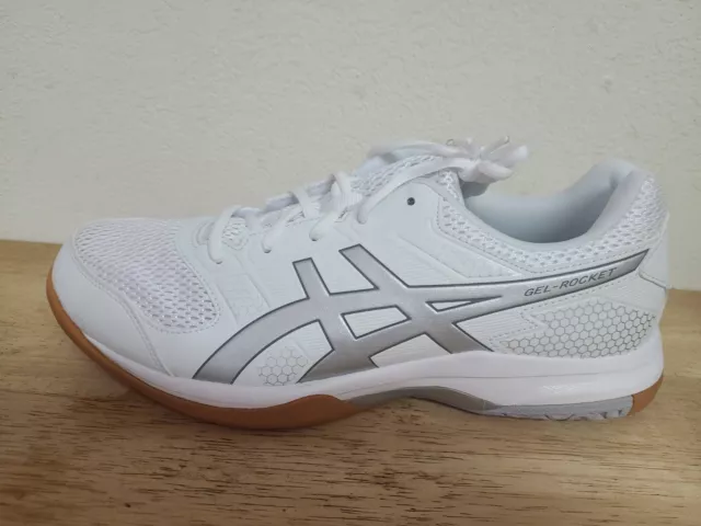 Asics Women's GEL-Rocket 8 Volley Ball Shoes B756Y White/Silver/Gum 12M