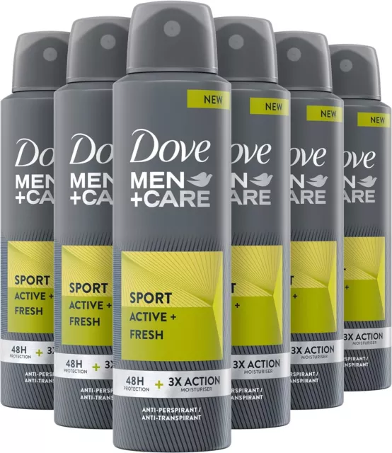 Dove Men+Care Deodorante Spray Sport Active Deodorante Uomo 6 Pezzi