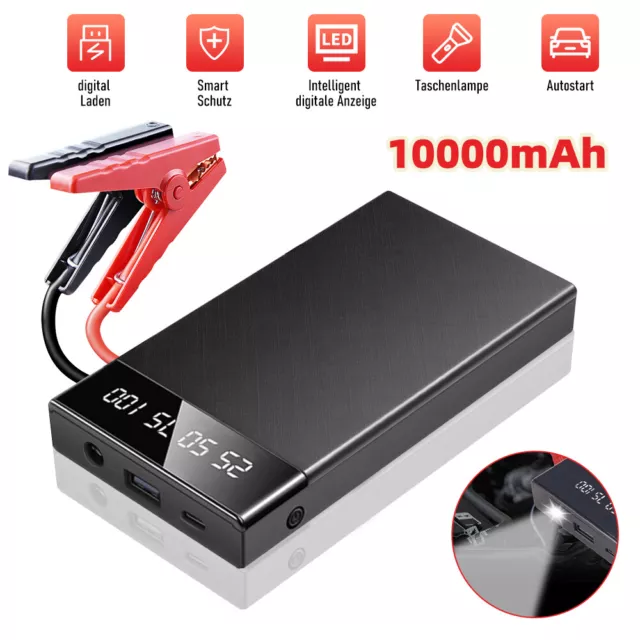 10000mah Auto Starthilfe 400A Jump Starter Ladegerät Booster KFZ Handy Powerbank