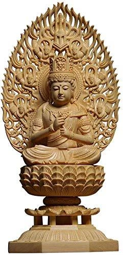 Wood carved Buddha statue Dainichi Shingon sect Buddhist altar Buddha statue