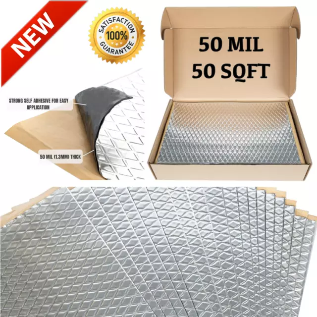 50 SqFt Car Sound Deadener Mat Proofing Thick Insulation Material Dynamat Noise