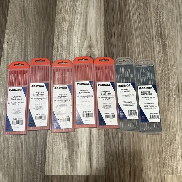RADNOR TIG TUNGSTEN Electrodes 10 Pack Welding Rods 1/8" x 7" 2