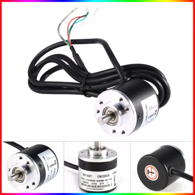 600P/R Photoelectric Incremental Rotary Encoder 5V-24V AB 2-Phases Shaft 6mm UK 2