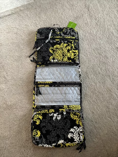 Vera Bradley Hanging Travel Organizer Baroque. Black Yellow Gray Floral Design.