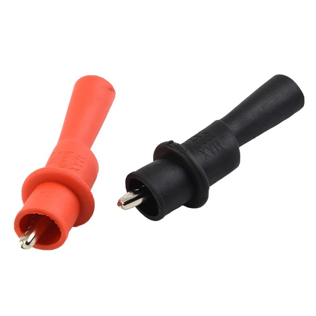Pince clip de test rouge + noir pour multimètre isolé convient à la plupart d