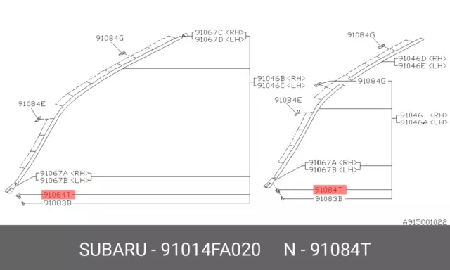 Genuine OE Clip 91014FA020 For Subaru 91014-FA020