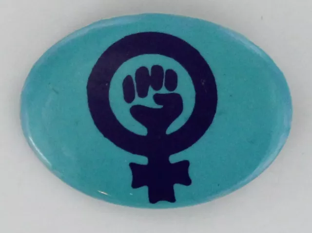 Radical Feminist 1960 Women's Liberation Vintage Hippie Protest Oblong Pin P751