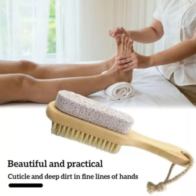 Brosse De Massage Des Pieds En Pierre Ponce En Bois Dissolvant Exfoliant F