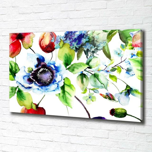 Tulup Image Sur Toile Tableau Imprimé 125x50cm - Fleurs Sauvages
