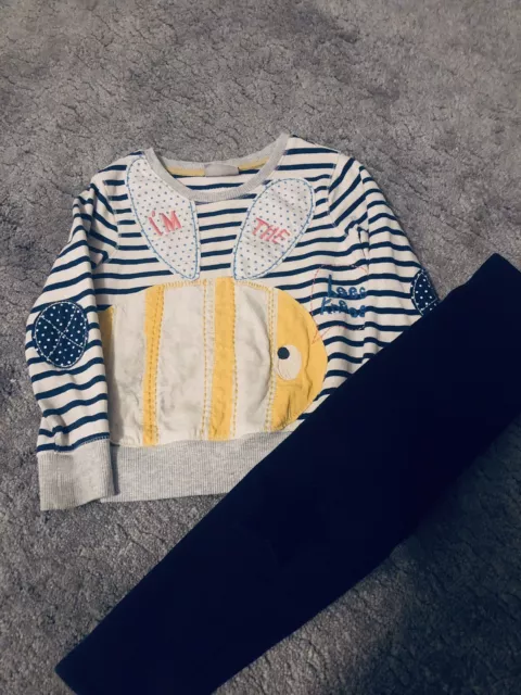 GIRLS Sweatshirt & Leggings Bundle x2 NEXT Age 4-5 Years I’m The Bees Knees Set