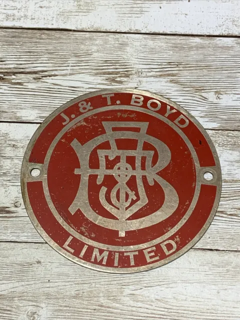 J And T Boyd Limited Textile Machine Plaque
