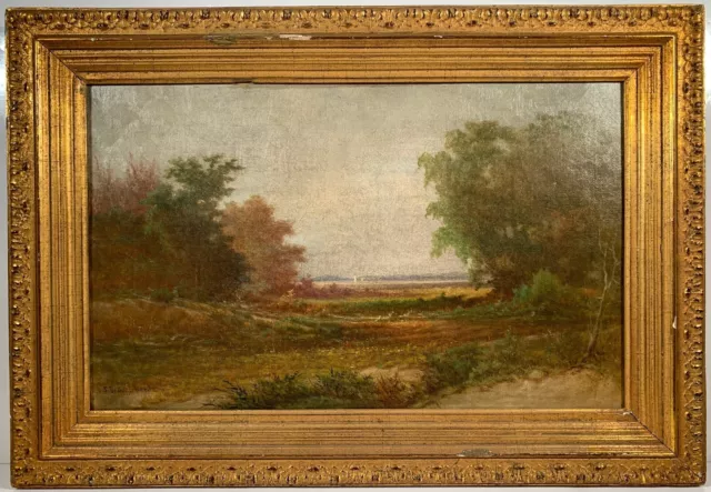 Frederick DeBourg Richards (1822-1903) Signed Landscape Oil Painting On Canvas