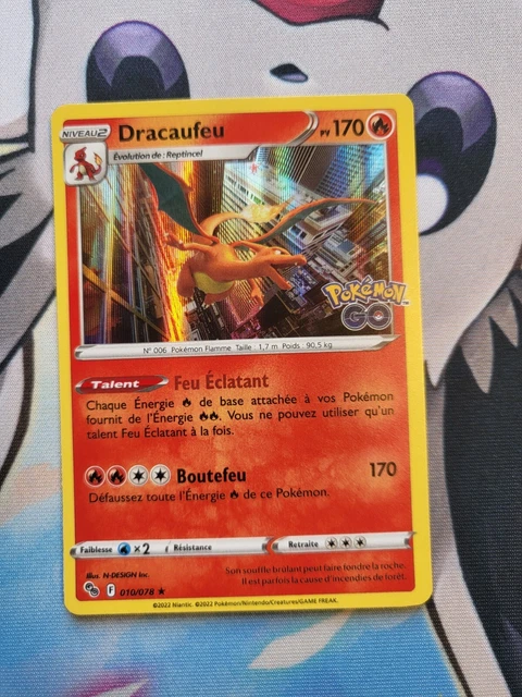 CARTE POKÉMON DRACAUFEU Holo 010/078 Pokémon GO EB10.5 FR NEUF EUR 5,00 ...