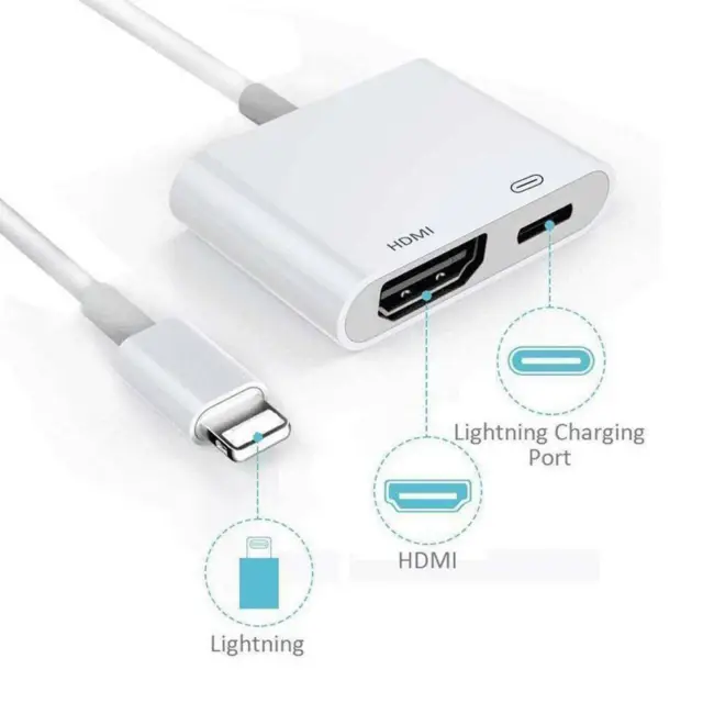 1080P Telefon zu HDMI Digital USB AV TV Kabel Adapter für iPad Apple iPhone DE;