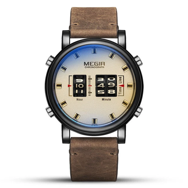 Orologio Uomo Multifunzionale Speciale Creativo Impermeabile In Pelle Luminoso