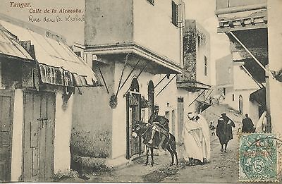 Postcard - LE MAROC  / TANGER CALLE DE LA ALCAZABA + CACHET