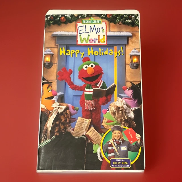 Kelly Ripa Elmo ELMO'S WORLD HAPPY Holidays VHS 2002 Sesame Street Kelly Ripa Chenoweth ...