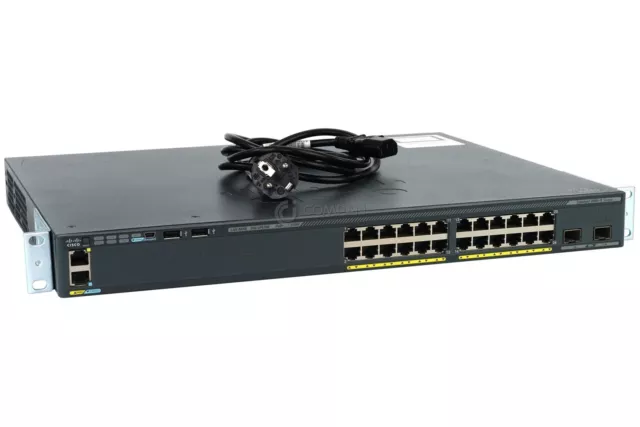 CISCO WS-C2960X-24PD-L CATALYST 24 PORT 1GBe 370W POE 2-PORT 10GB SFP+ SWITCH