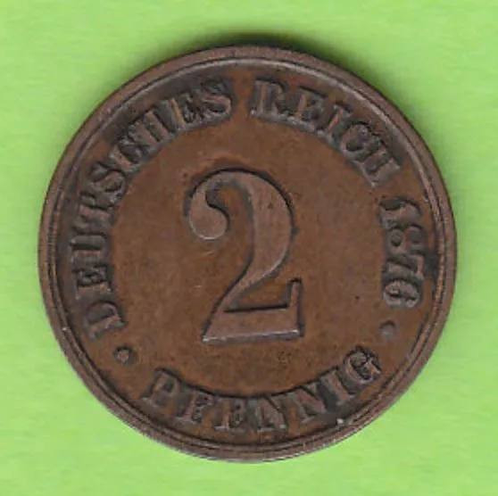 nsw-leipzig Kaiserreich 2 Pfennig 1876 B gutes sehr schön