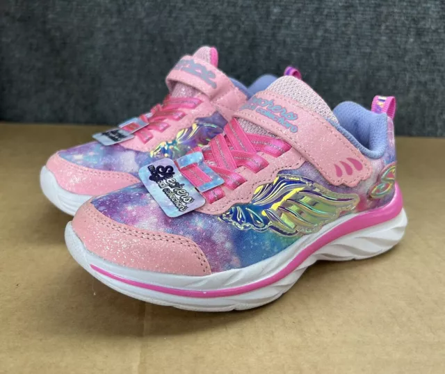 Skechers Girls Quick Kicks Flying Beauty Trainers Glitter Lace Shoe Size Uk 9.5