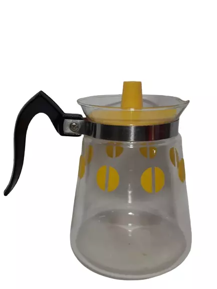 Vintage CORY Coffee Pot Carafe Yellow Coffee Bean Half Circle, 8 cup MCM Kitchen