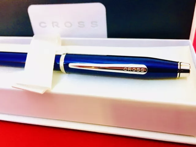 Cross Century II Translucent Blue & Chrome Ballpoint Pen New in Box At0082wg-103